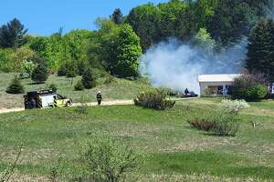 Structure fire causes temporary closure of Benzie County's Airport Road