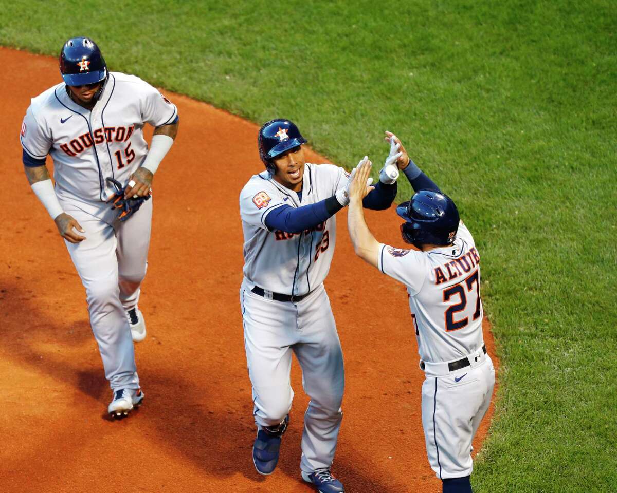 Tigers bash 5 home runs, clinch series win in Houston for first