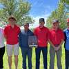 The 2022 Central State Activities Association champion Big Rapids boys golf team: from left Zach Steers, Jack Ruggles, Kyle Schroeder, Luke Welch, Preston Younge and Ari Ziska.