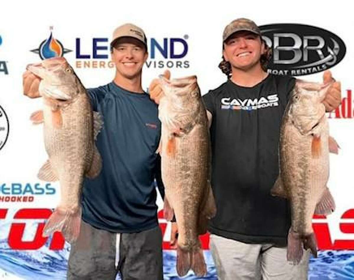 Parker Greer and Connor Whisenant came in second place in the CONROEBASS Tuesday Tournament with a stringer weight of 16.38 pounds. They also had second place big bass weighing 6.70 pounds.