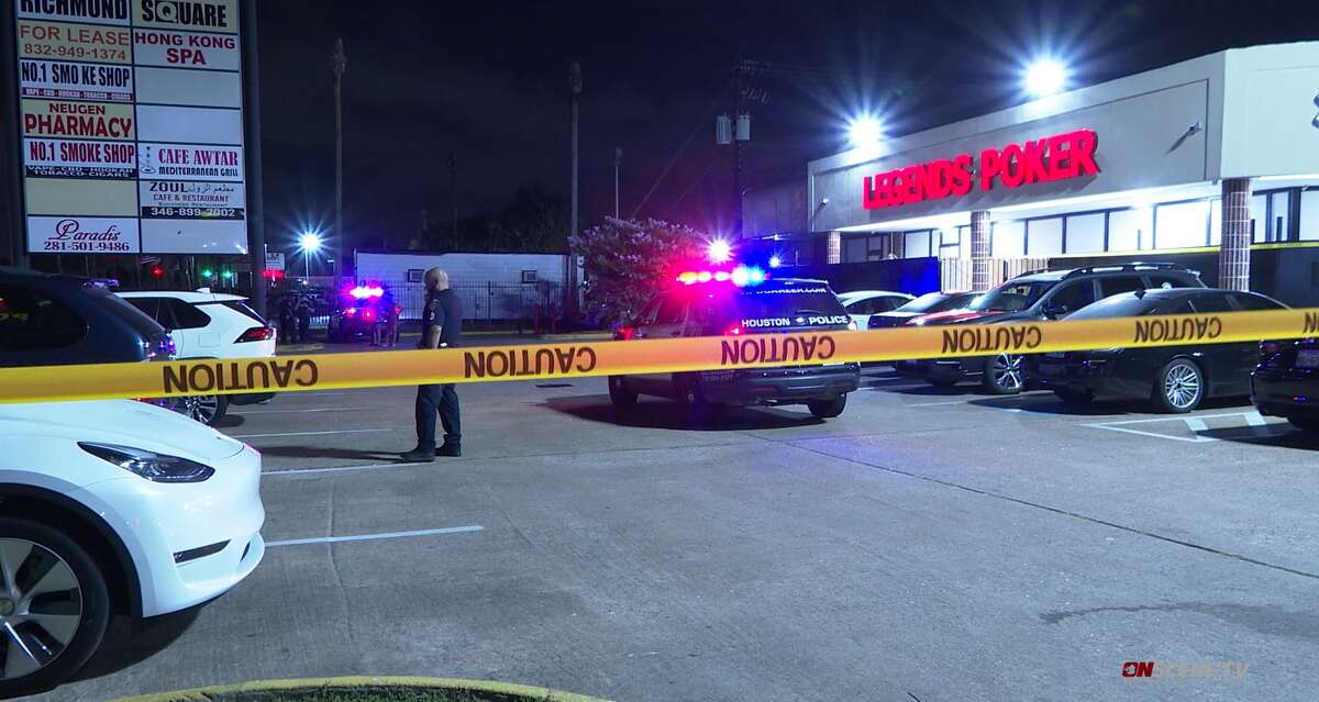 Houston police respond to a fatal shooting at the 9200 block of Richmond Avenue on May 18, 2022