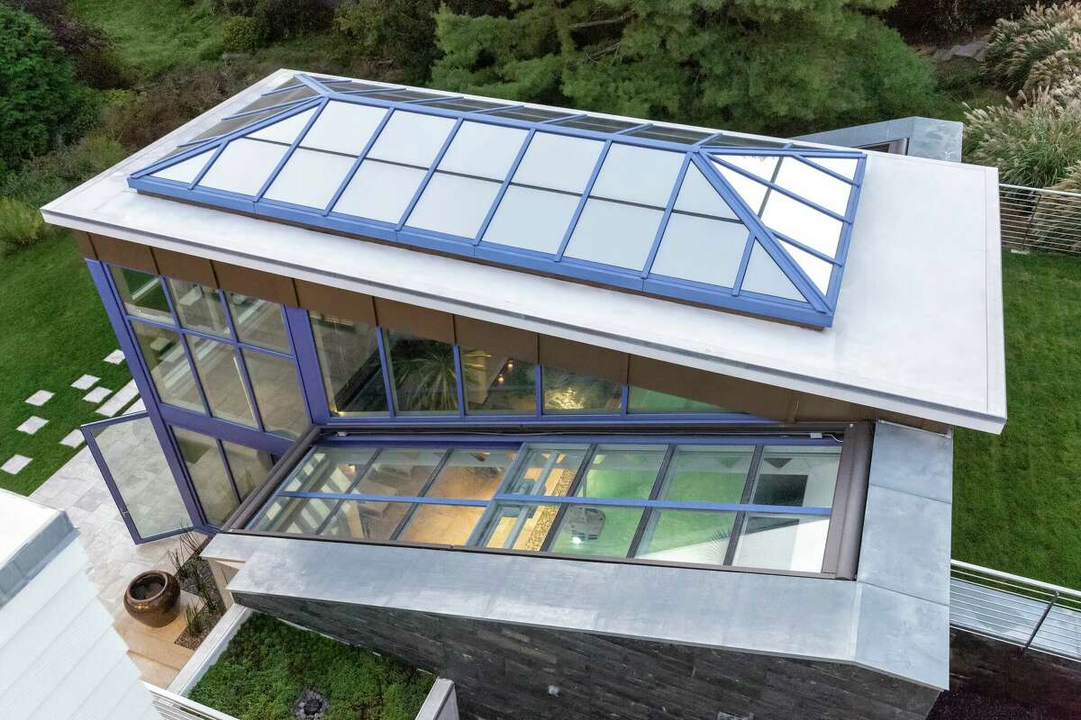 The glass conservatory part of the home on 11 Bluewater Hill in Westport, Conn.