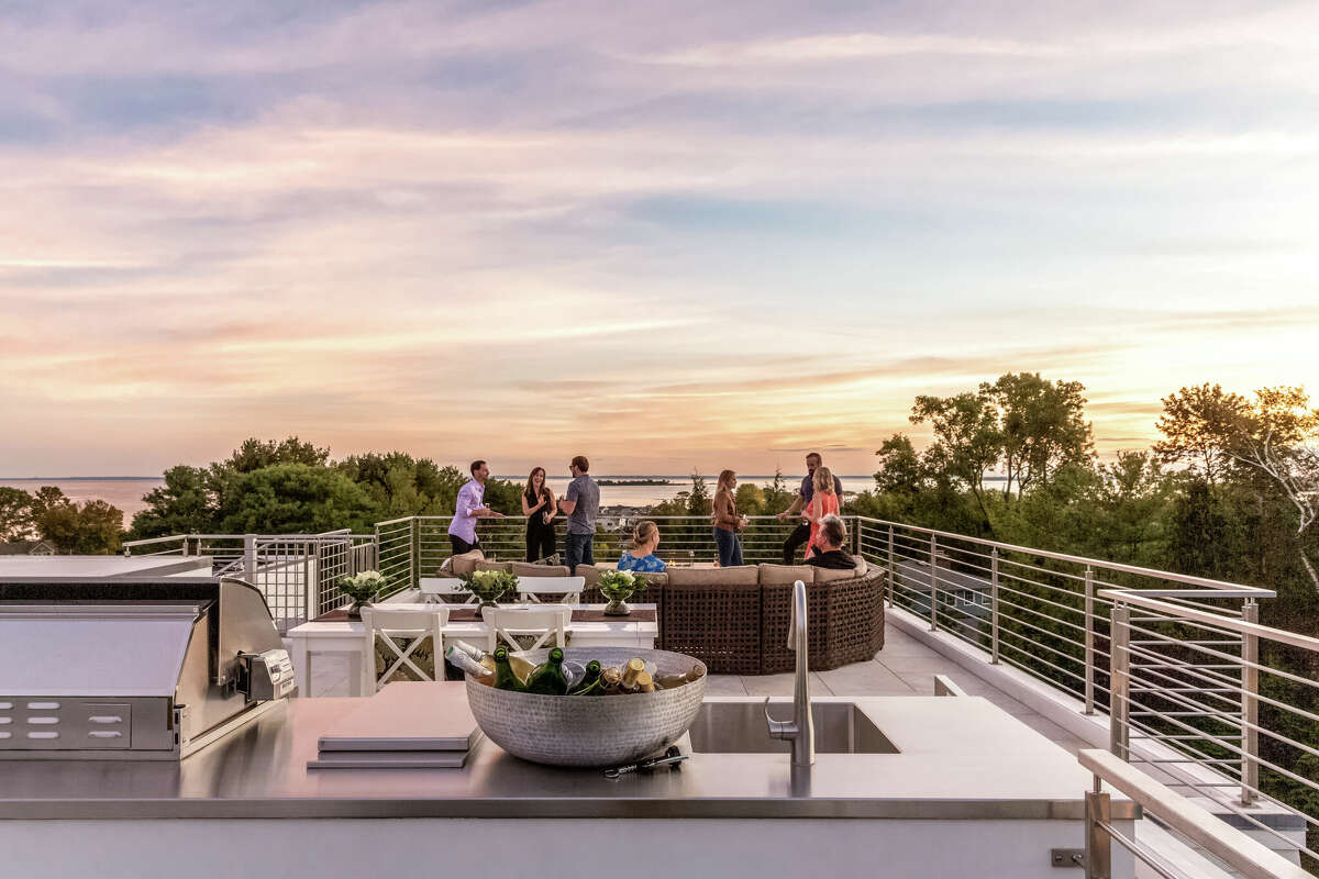 The rooftop deck part of the home on 11 Bluewater Hill in Westport, Conn.