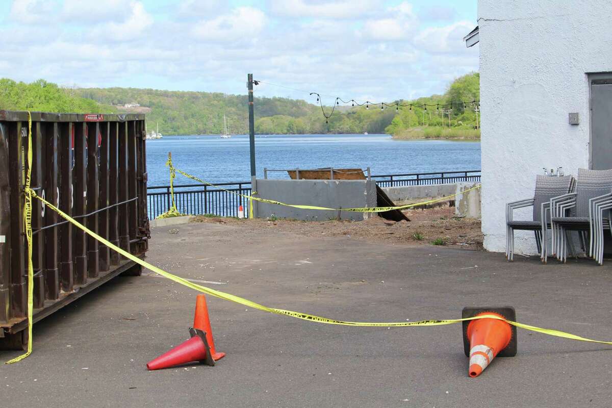 The old Mattabesett Canoe Club, at 80 Harbor Drive in Middletown, is undergoing repairs.