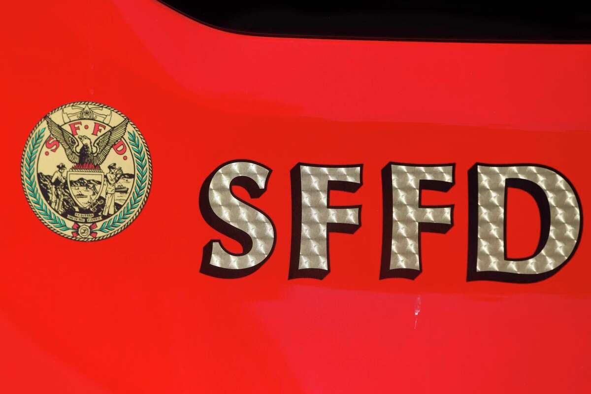 The San Francisco Fire Department seal is seen on a vehicle outside the San Francisco Fire Department headquarters on Wednesday, May 18, 2022 in San Francisco, Calif.