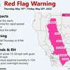 The National Weather Service issued a red-flag warning for the Central Valley on Thursday and Friday.