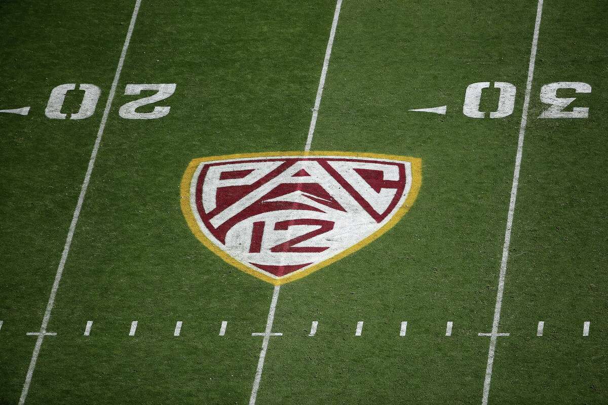 TEMPE, ARIZONA - NOVEMBER 09: Pac-12 logo on the field during the NCAAF game at Sun Devil Stadium on November 09, 2019 in Tempe, Arizona. (Christian Petersen/Getty Images/TNS)