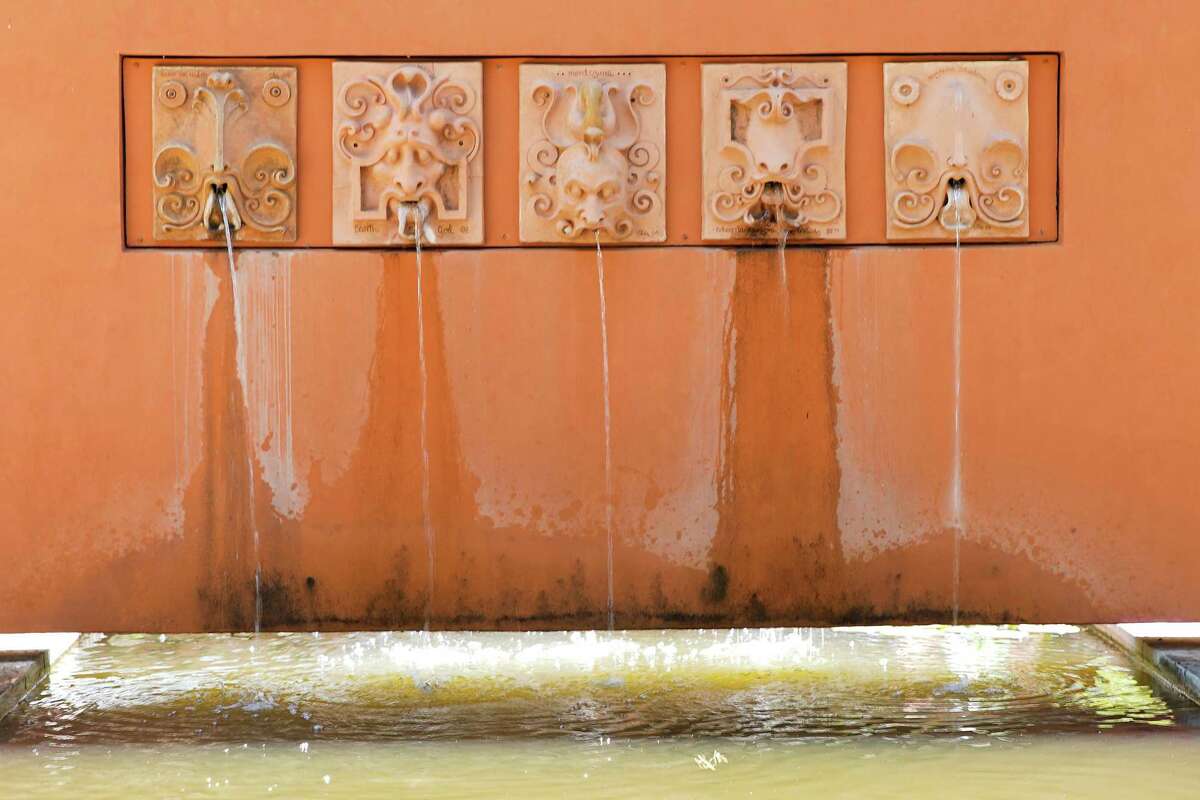 A fountain outside the John Fairey Garden Gallery on Tuesday, May 17, 2022 in Hempstead.