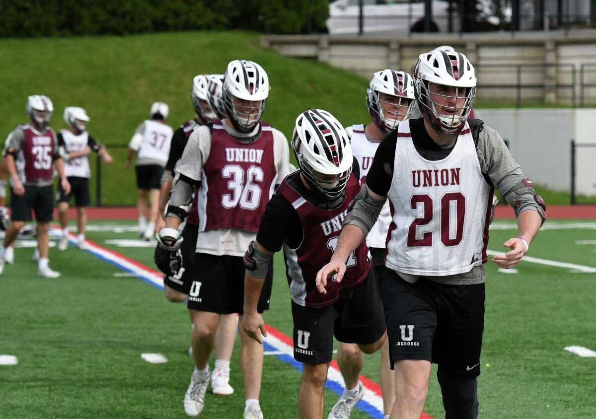 Union College lacrosse midfielder Kieran McGovern, right, is one of six players who returned for the extra year of eligibility granted because the 2020 season was canceled.