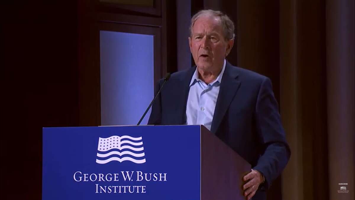 Former President George W. Bush accidentally called out the U.S. invasion of Iraq while discussing Russia's invasion of Ukraine during a speech in Dallas Wednesday. 