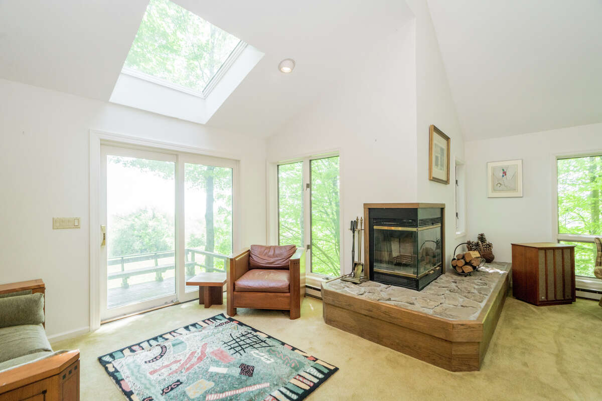 This modern contemporary home at 2270 Galway Road in Galway, Saratoga County, has three bedrooms, two full baths, and two half baths. It's listing price is $775,000.