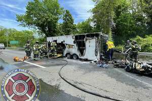 Fire officials: Burning tractor-trailer closed I-95 in Greenwich