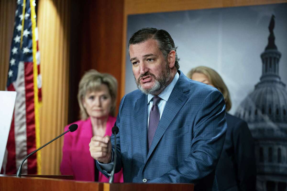 Senator Ted Cruz, a Republican from Texas, speaks during a news conference on gasoline prices at the US Capitol in Washington, D.C., US, on Wednesday, May 18, 2022. US drivers aren't finding any relief at the gas station as increased prices at the pump undoubtedly will squeeze Americans further just as the peak summer driving season is set to begin. Photographer: Al Drago/Bloomberg