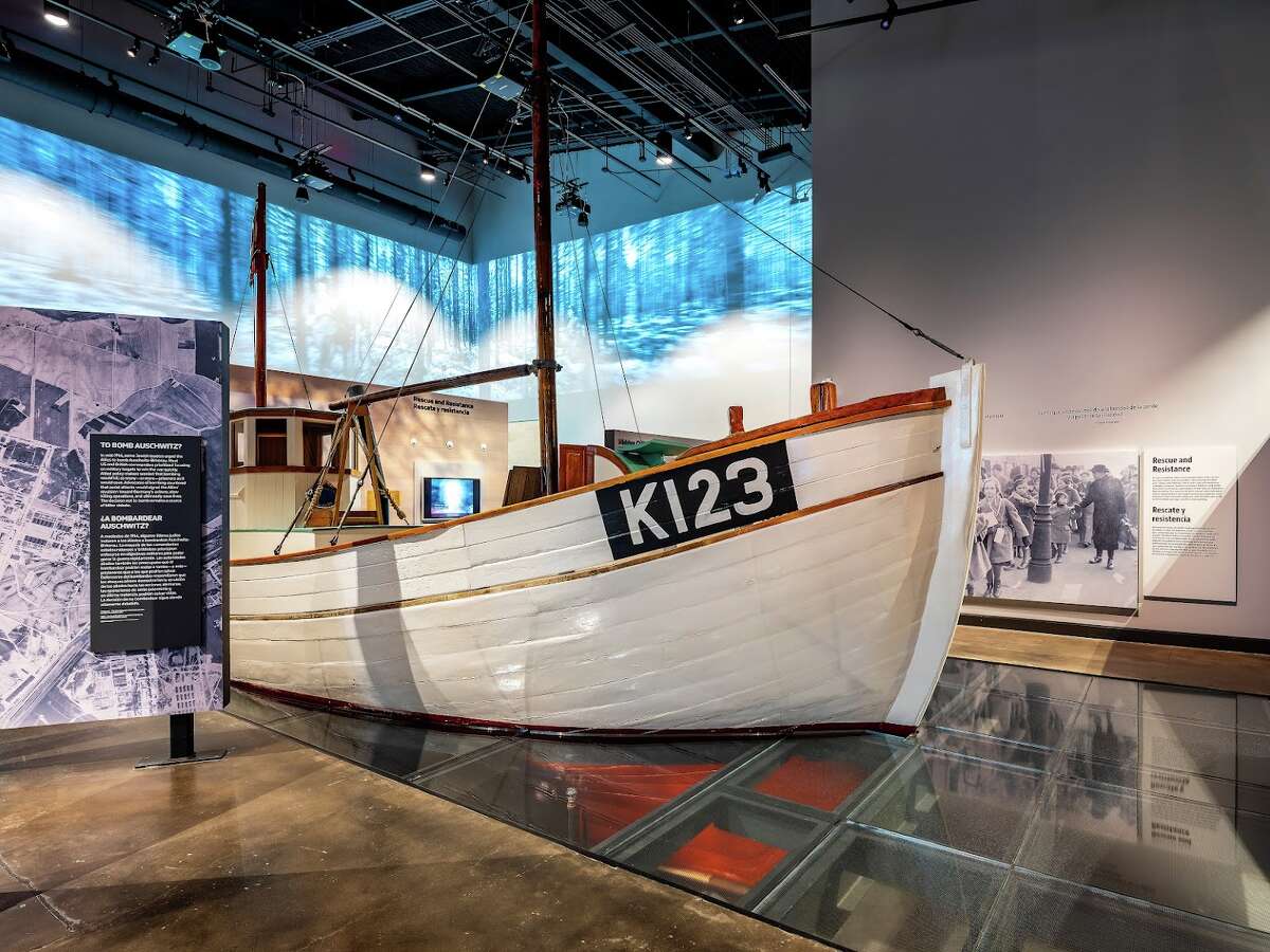 A Danish rescue boat on display at the Holocaust Museum Houston. 