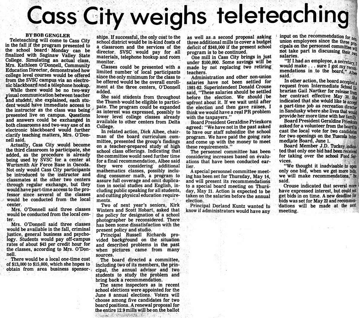 A look back at the archives of the Huron Daily Tribune from May of 1981