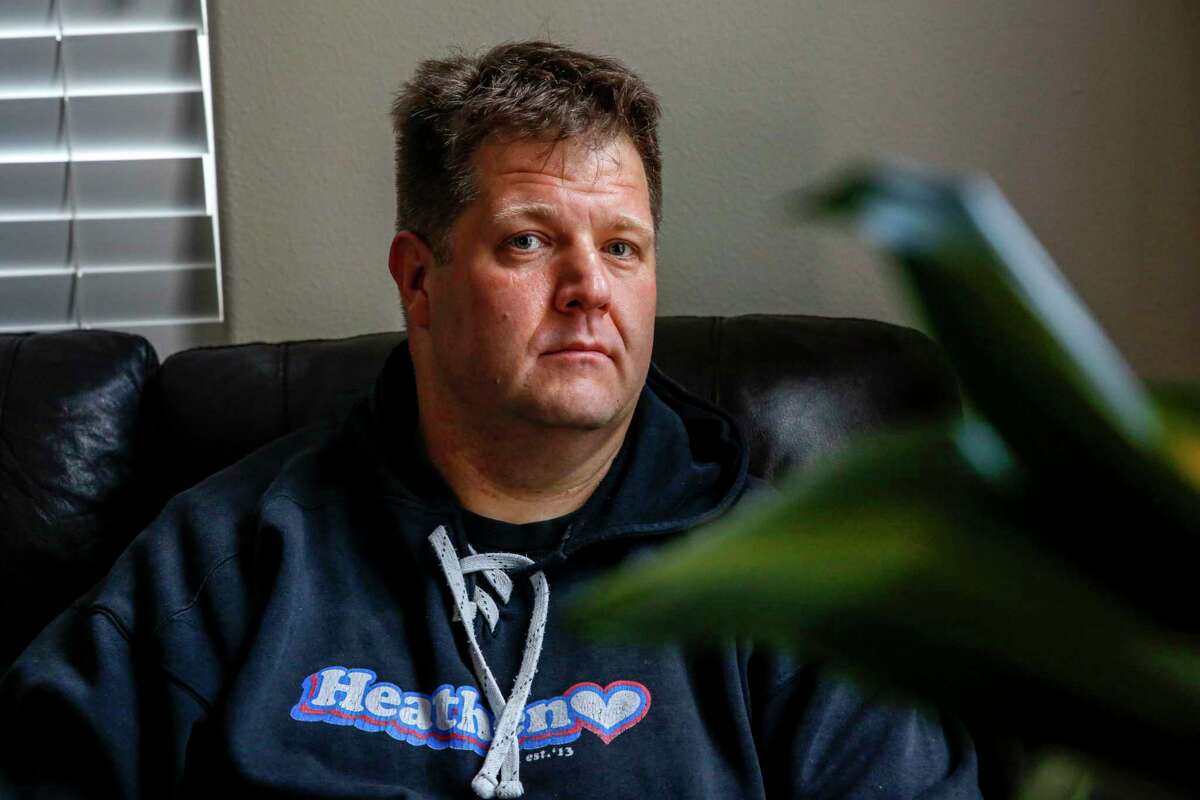 Jon Rahoi sits for a portrait at his home in Danville, Calif. on Tuesday, May 10, 2022. Rahoi’s daughter is a part of the Make-It-Right program, a restorative justice program initiated by the San Francisco District Attorney’s Office and offered pretrial diversion for young people accused of crimes.