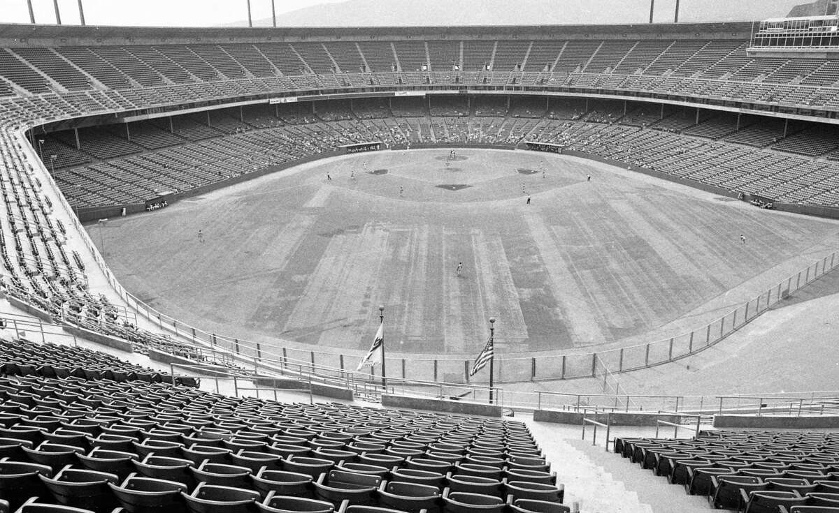 Oct. 2, 1974: The San Francisco Giants play the San Diego Padres in front of a tiny crowd at Candlestick Park on one of the most poorly attended games in team history.