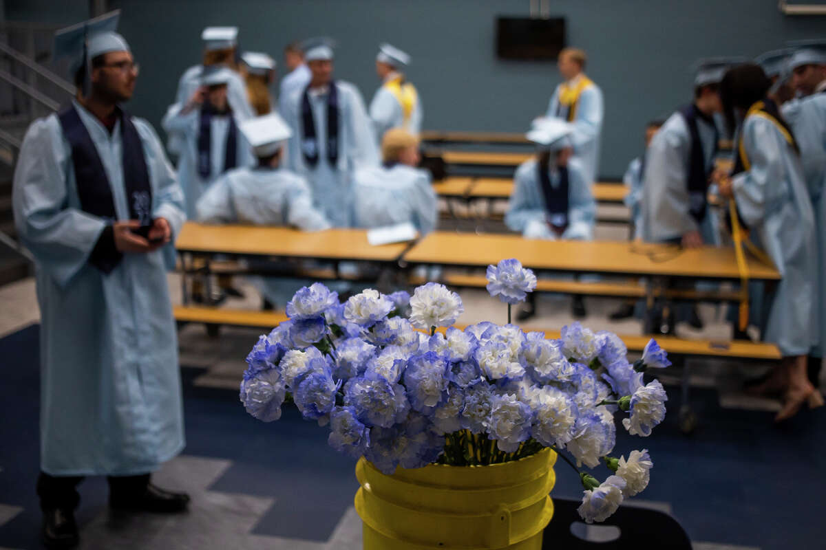 The Meridian Early College High School Class of 2022 celebrate their commencement Thursday, May 19, 2022 at the school in Sanford.