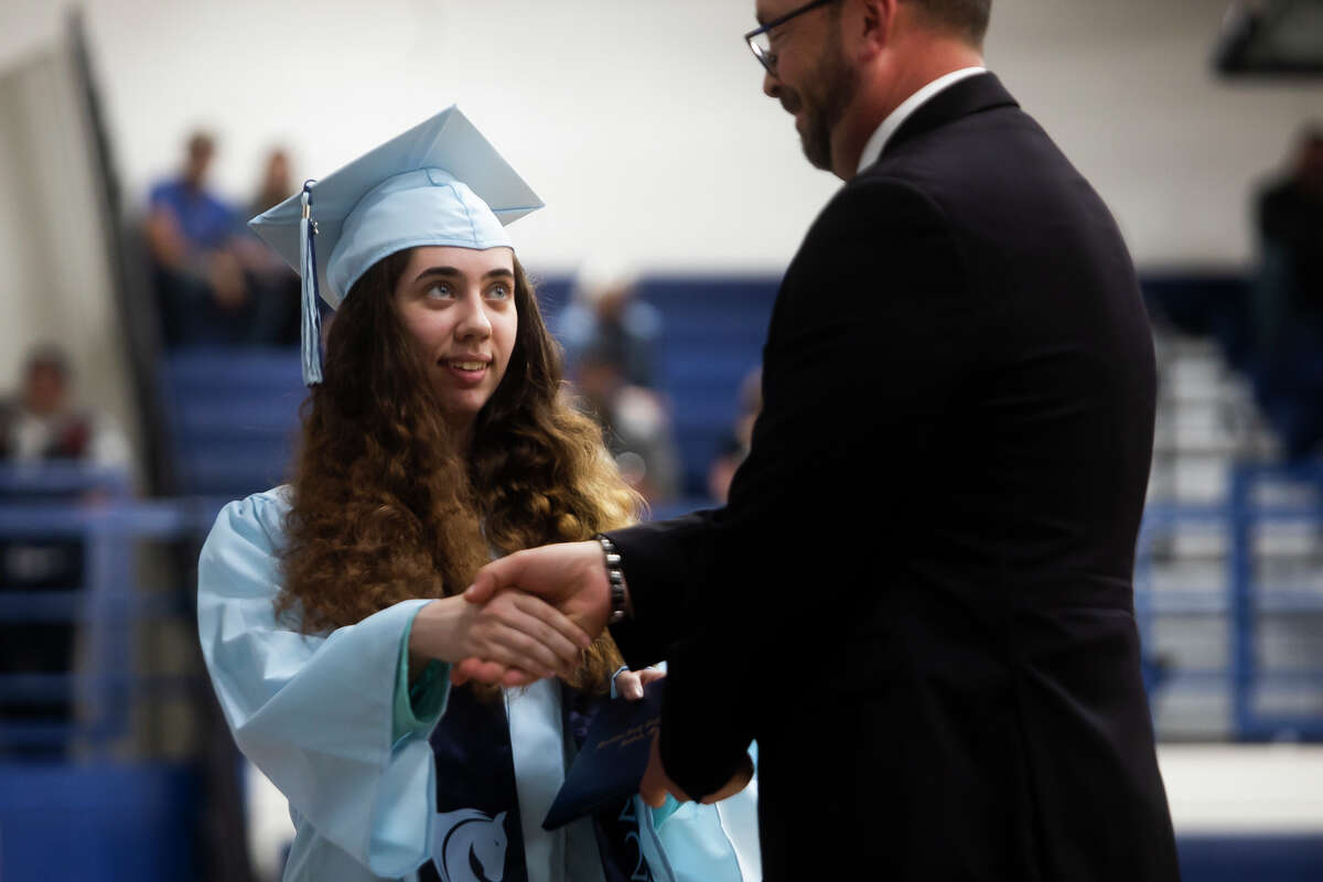 The Meridian Early College High School Class of 2022 celebrate their commencement Thursday, May 19, 2022 at the school in Sanford.