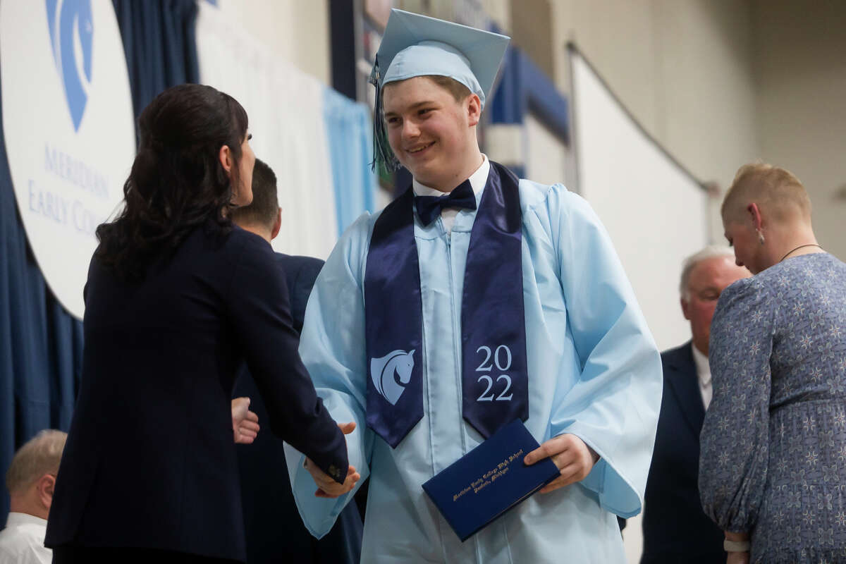 The Meridian Early College High School Class of 2022 celebrate their commencement Thursday, May 19, 2022 at the school in Sanford.