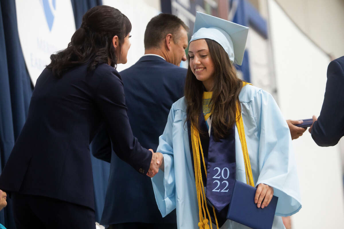 The Meridian Early College High School Class of 2022 celebrate their commencement Thursday, May 19, 2022 at the school in Sanford.