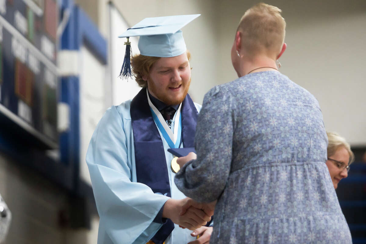 The Meridian Early College High School Class of 2022 celebrate their commencement Thursday, May 19, 2022 at the school in Sanford.