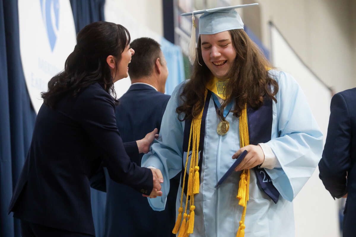 The Meridian Early College High School Class of 2022 celebrate their commencement Thursday, May 19, 2022 at the school in Sanford.
