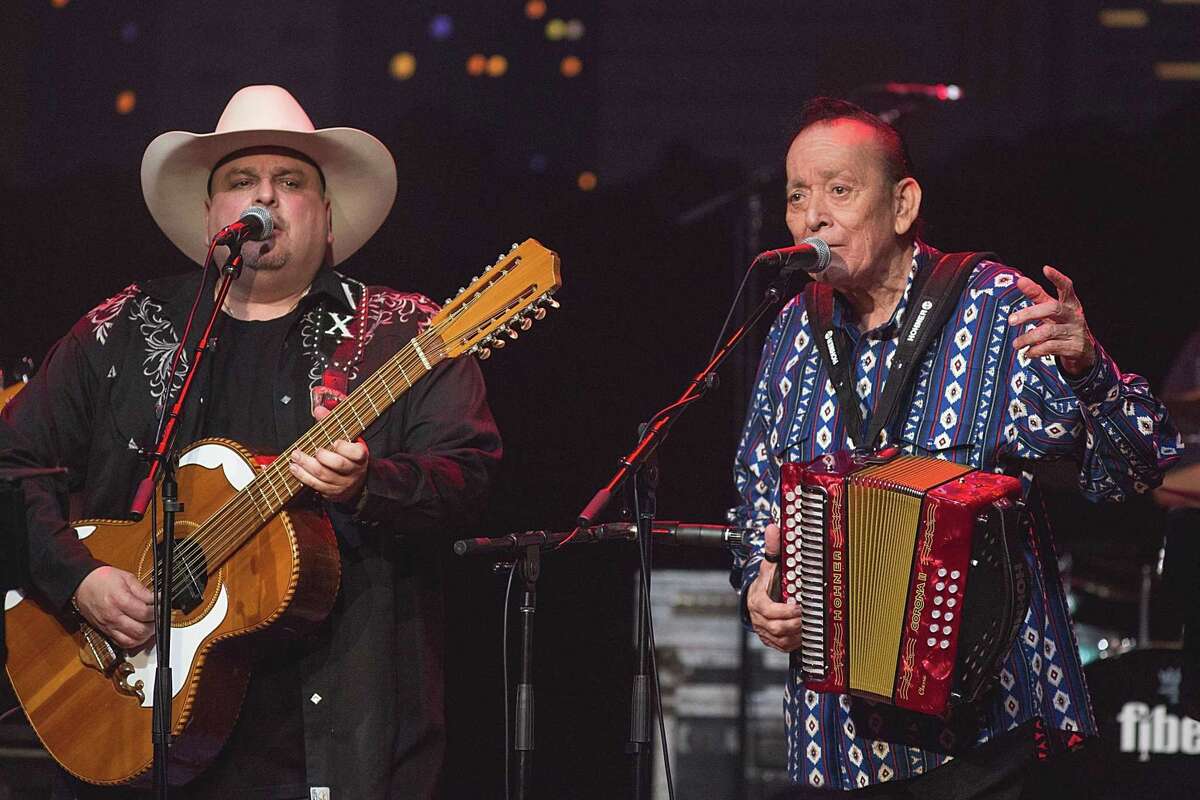 Los Texmaniacs with Flaco Jiménez, right, will perform Sunday on the final day of the Tejano Conjunto Festival.