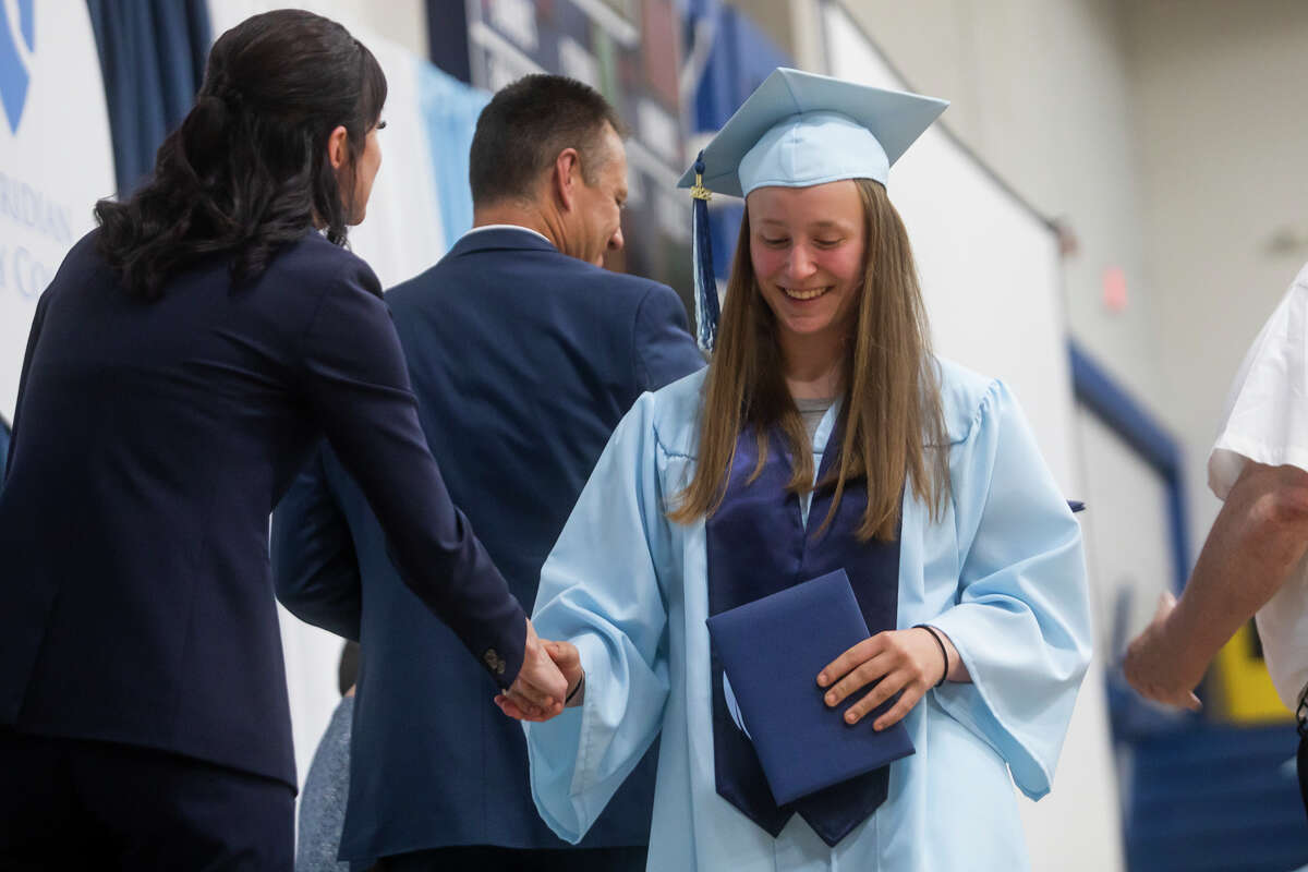 The Meridian Early College High School Class of 2022 celebrate their commencement Thursday, May 19, 2022 at the school in Sanford.