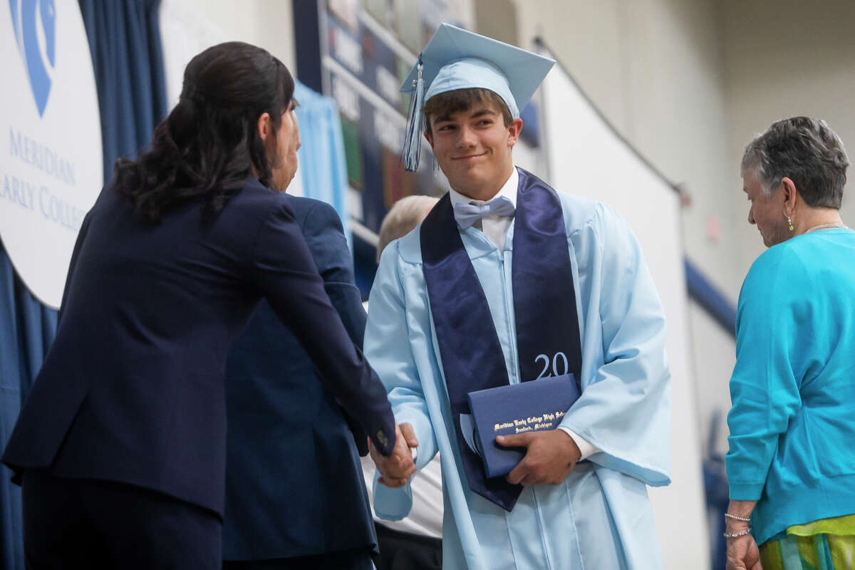 The Meridian Early College High School Class of 2022 celebrate their commencement Thursday, May 19, 2022 at the school in Sanford.