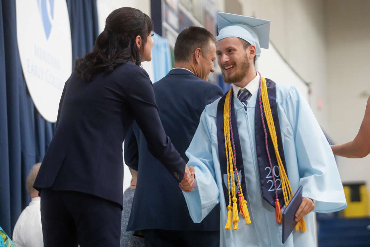 The Meridian Early College High School Class of 2022 celebrate their commencement Thursday, May 19, 2022 at the school in Sanford.