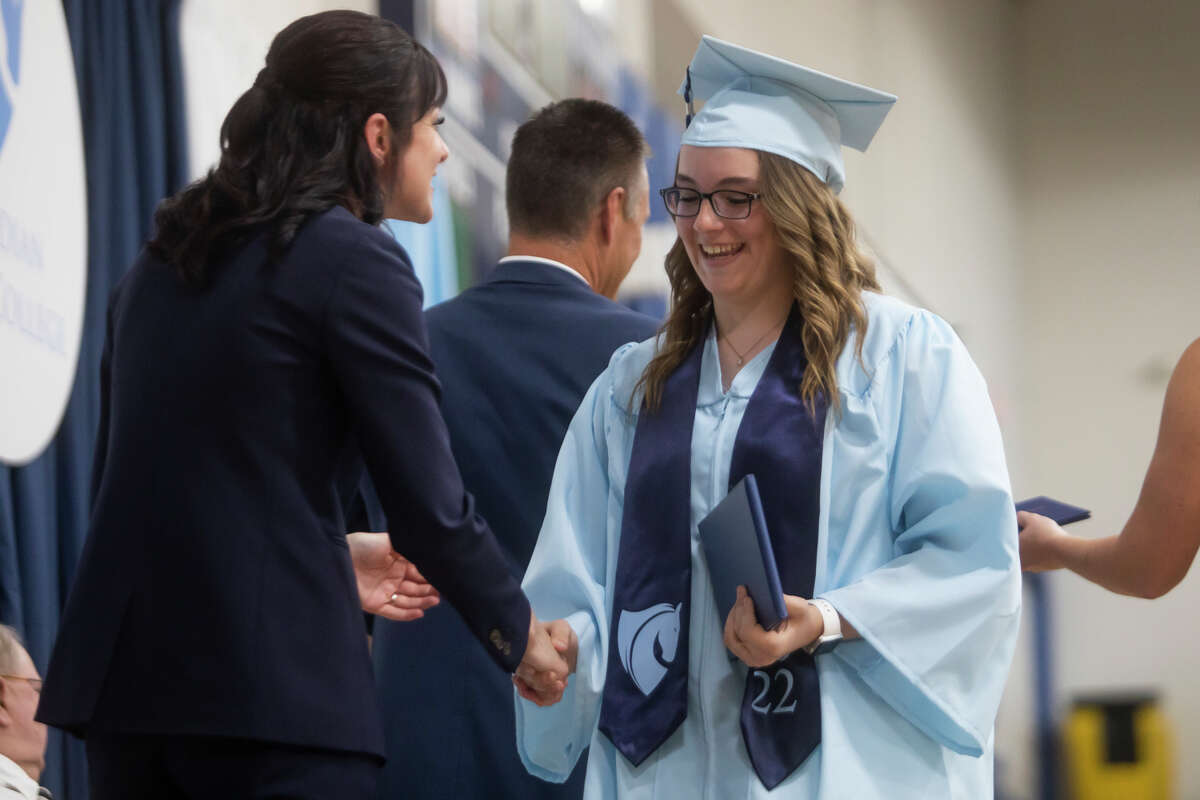 The Meridian Early College High School Class of 2022 celebrate their commencement Thursday, May 19, 2022 at the school in Sanford.