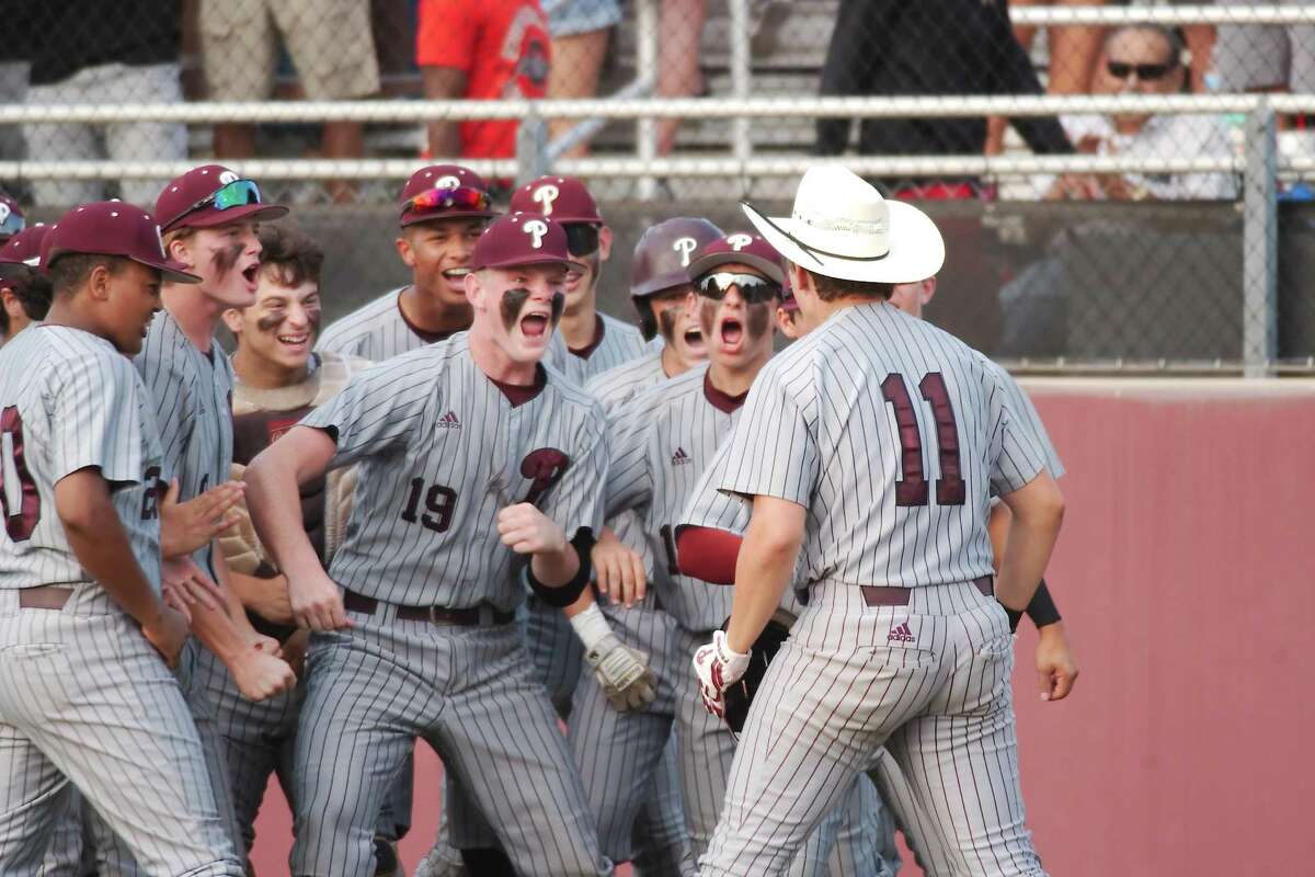 Pearland's Caden Ferraro (11), who hit two home runs Thursday night, pitched a complete game and struck out 13 to lead the Oilers to a sweep of Clear Creek Friday in the teams’ best-of-three playoff series.