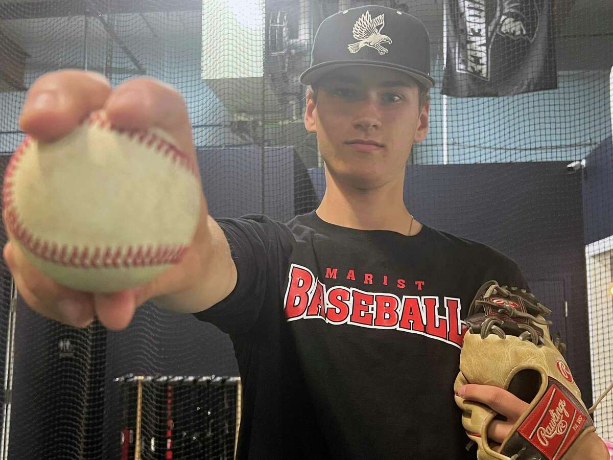 Xavier’s Tyler Hartley is one of the best pitchers in the SCC and the state. Hartley poses at the ATi New England Athlete Training Institute in Cromwell on Monday.
