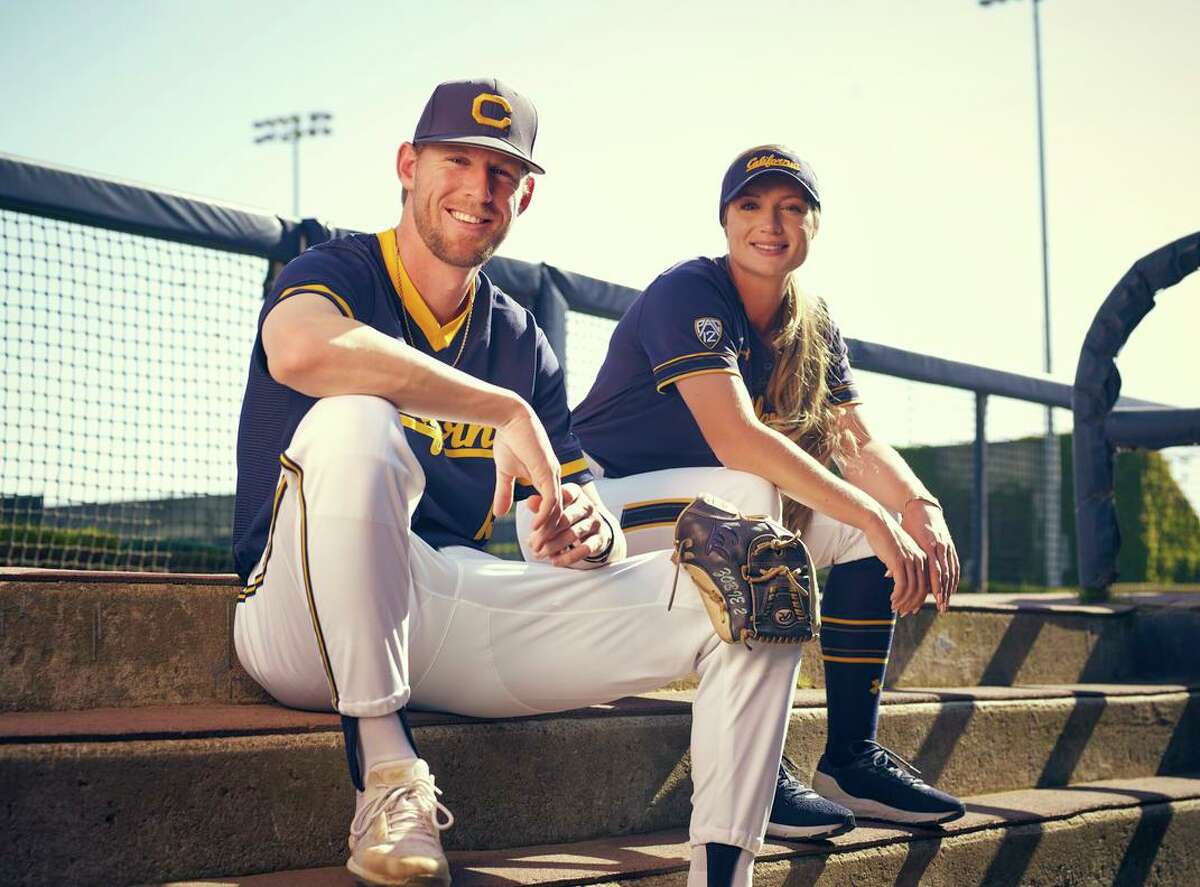 Cal’s Steven and Kacey Zobac in the first-base dugout at Evans Diamond on May 17.