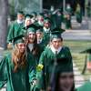 Seniors head toward their graduation ceremony at The John Cooper School, Friday, May 20, 2022, in The Woodlands.