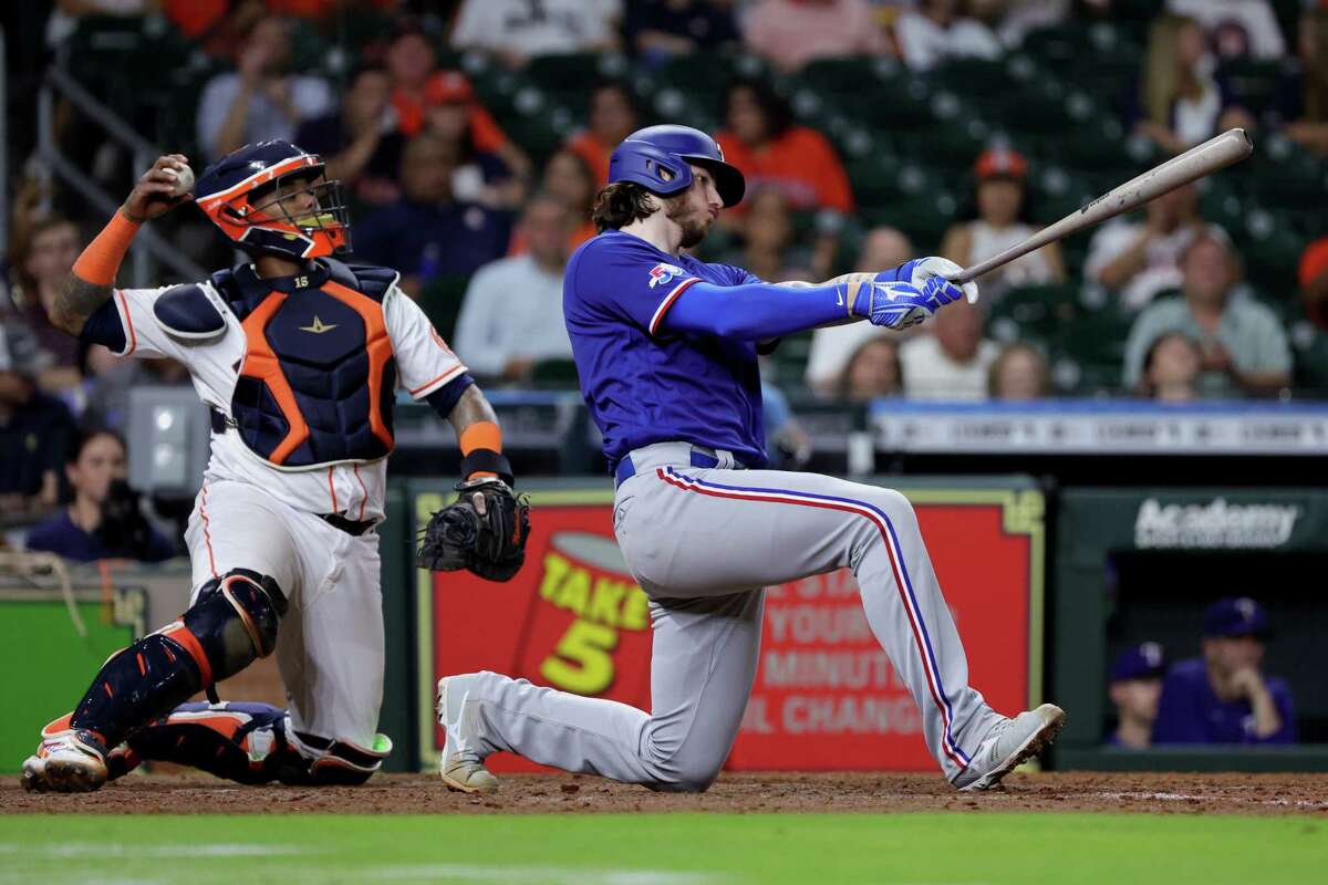 This is a 2022 photo of Jonah Heim of the Texas Rangers' baseball