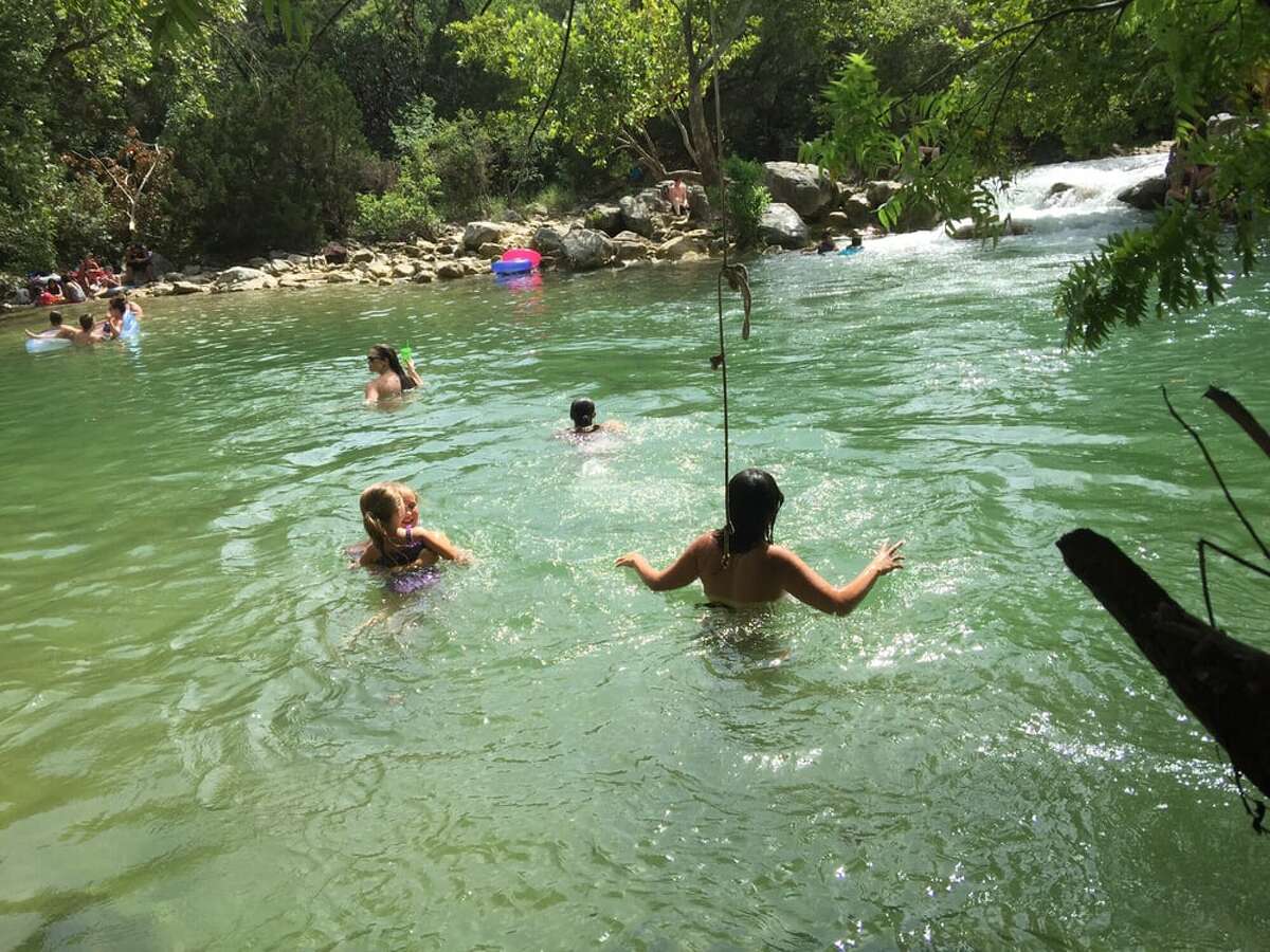 Twin Falls swimming spopt at Barton Creek Greenbelt in Austin, Texas.