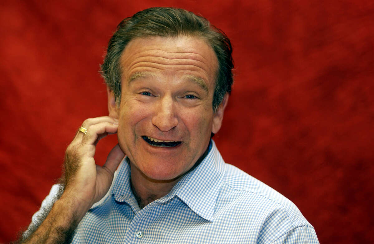 Robin Williams during a press conference for the film "One Hour Photo."