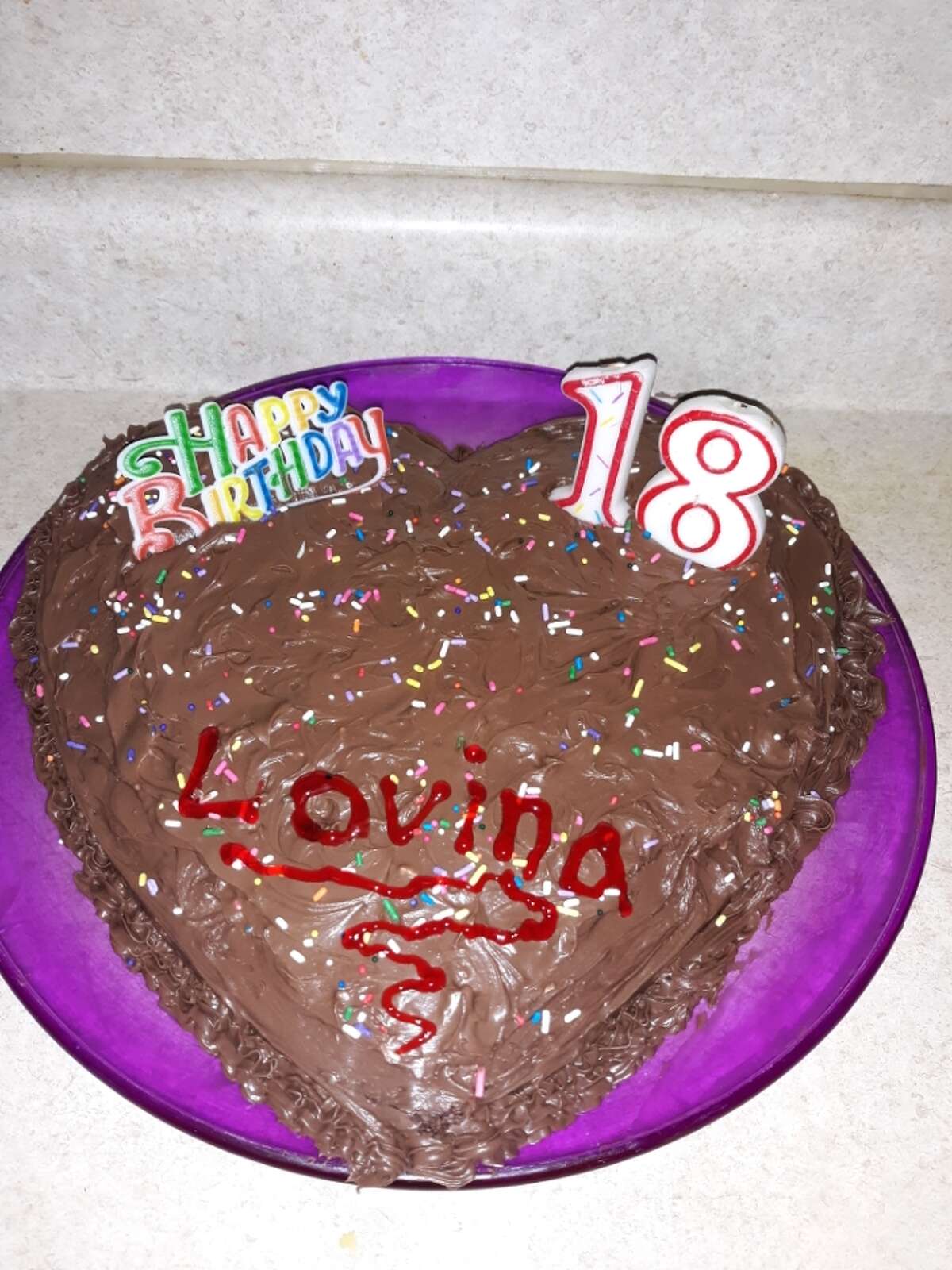 A cake to celebrate daughter Lovina’s 18th birthday.