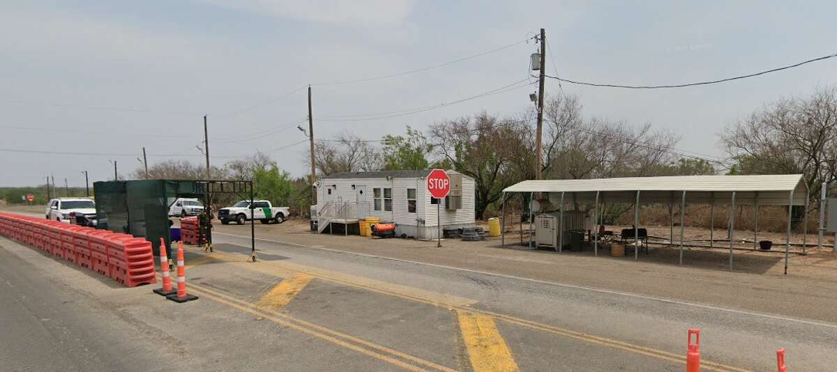 Pictured is the U.S. Border Patrol station south of Hebbronville, Texas on FM 1017.