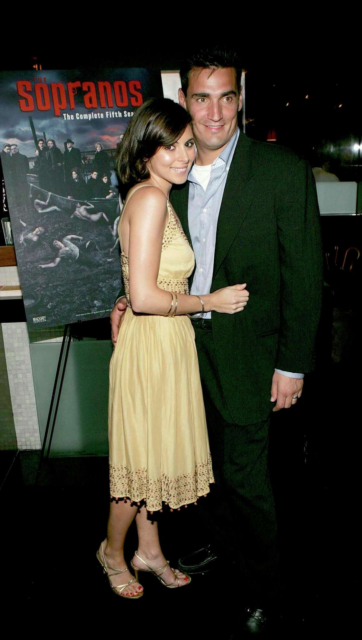Actress Jamie Lynn DiScala and husband A.J. DiScala attend "The Sopranos: The Complete Fifth Season" DVD launch party at English is Italian June 6, 2005.