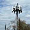 This AT&Tcelltower, near Barker Cypress and Clay roads, is one of the few in Houston that transmits C-band 5G signals. (Dwight Silverman)