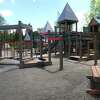 The Wolfe’s Den Playground, currently under construction in Wolfe Park in Monroe, Conn. May 17, 2022.