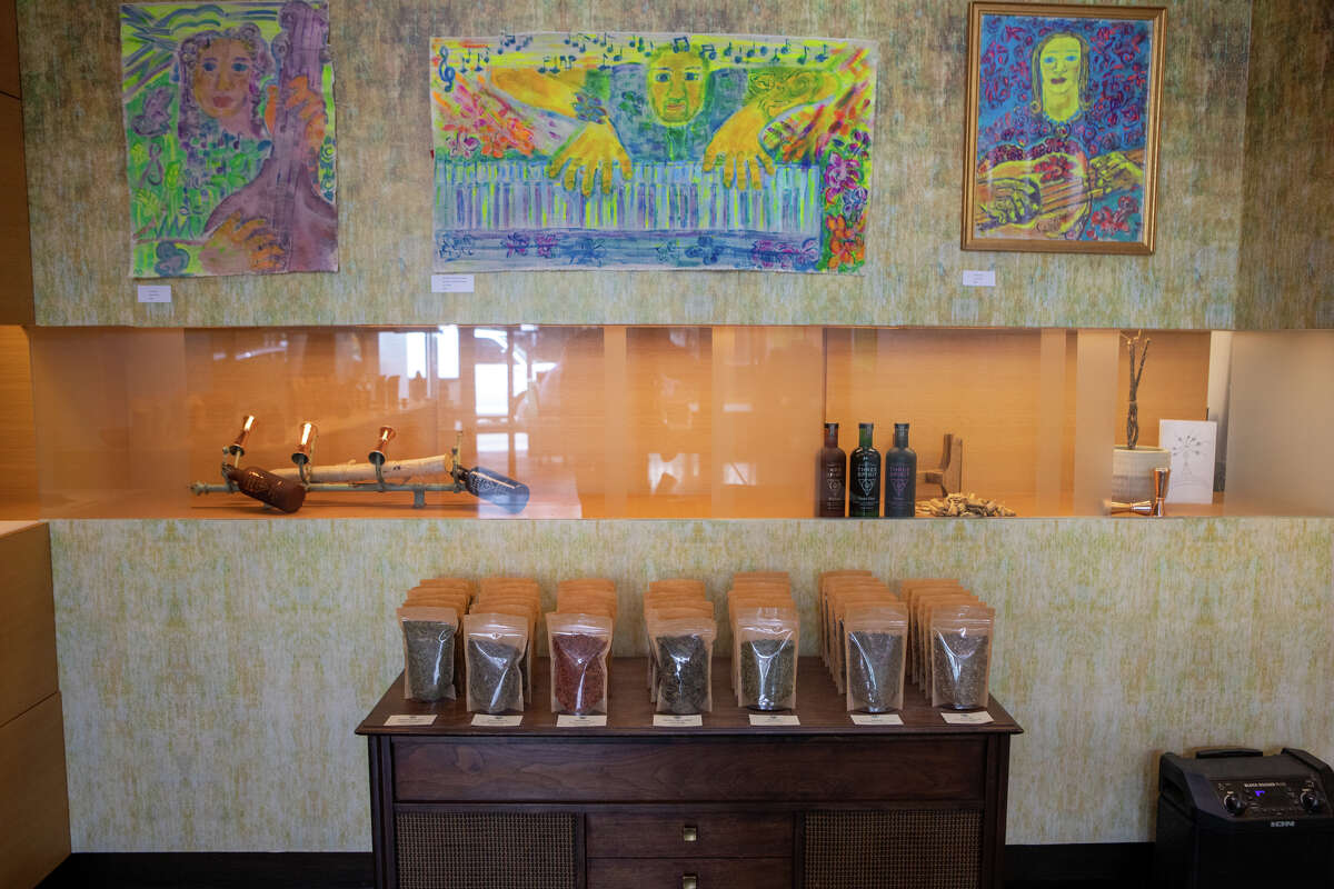 A display shows some of the obscure and legal psychedelics available at Professor Seagull's Smartshop in San Francisco on May 19, 2022.