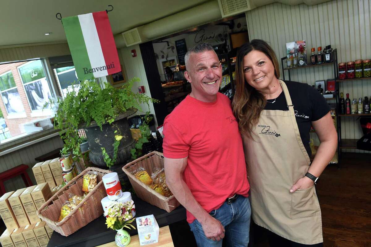 Nonna Gina’s Prepared Foods and Gelateria owners Robert Criscuolo and his wife, Carla Maravalle, are photographed at the business in Branford on May 19, 2022.