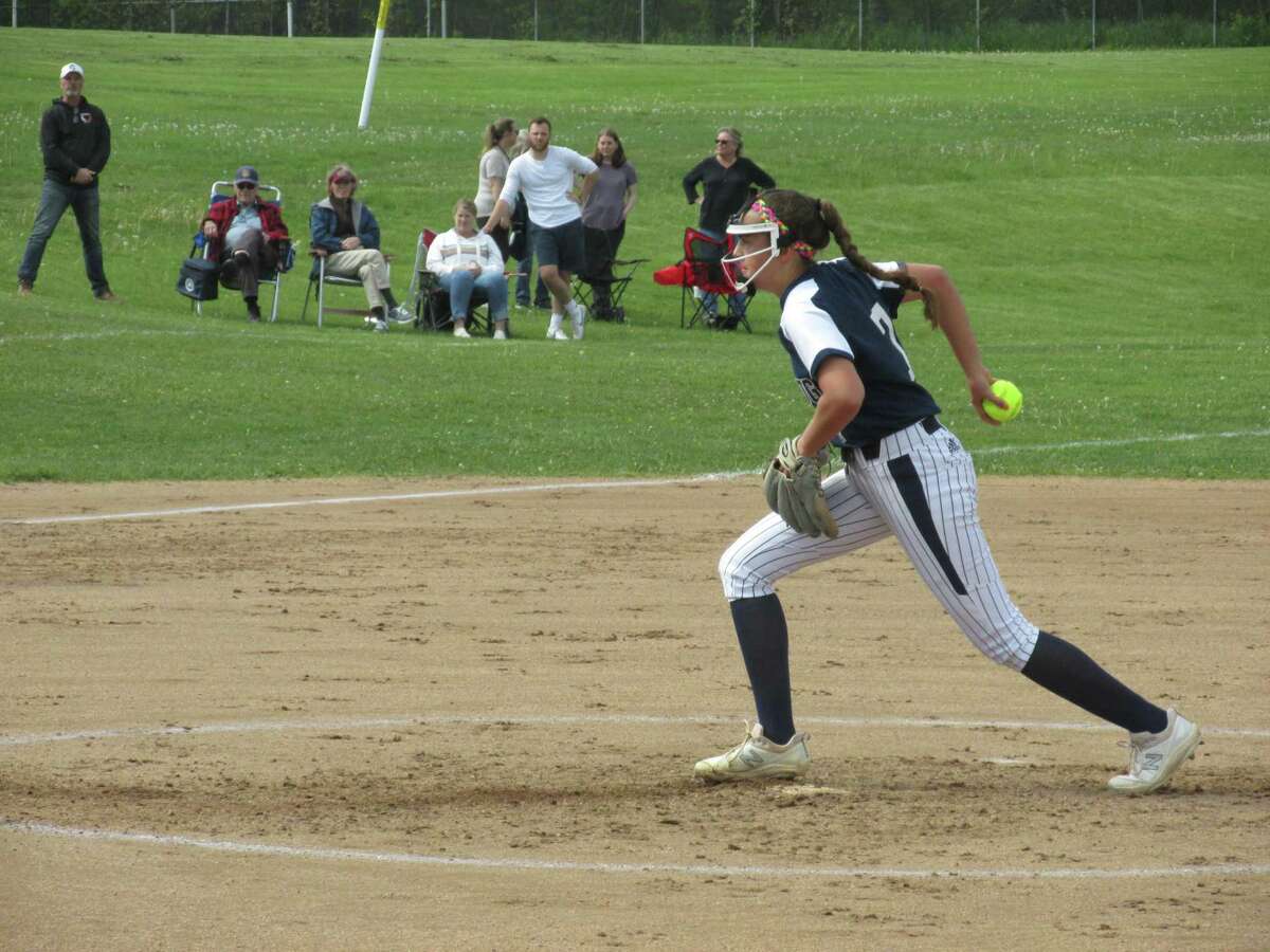 Shepaug Valley's freshman star pitcher Amelia Jacob helped keep the Spartans close in a loss to Northwestern Friday afternoon at Northwestern High School.