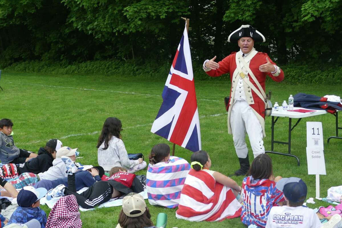 A demonstration on how both British and American forces designed their military uniforms was shown on Friday.