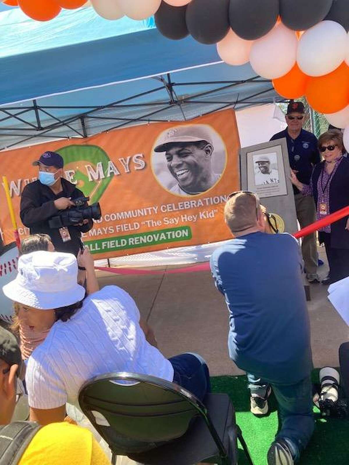 Officials and residents celebrate Willie Mays Day at Richmond’s Nicholl Park.