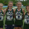 The 3,200-meter relay team of Jane Cummins, Alyssa Terhaar, Elena Rybak and Kaitlyn Hatley that placed second at the Class 1A state track meet at Eastern Illinois University in Charleston on Saturday.